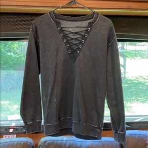 Black Sweater w/ Front Detail